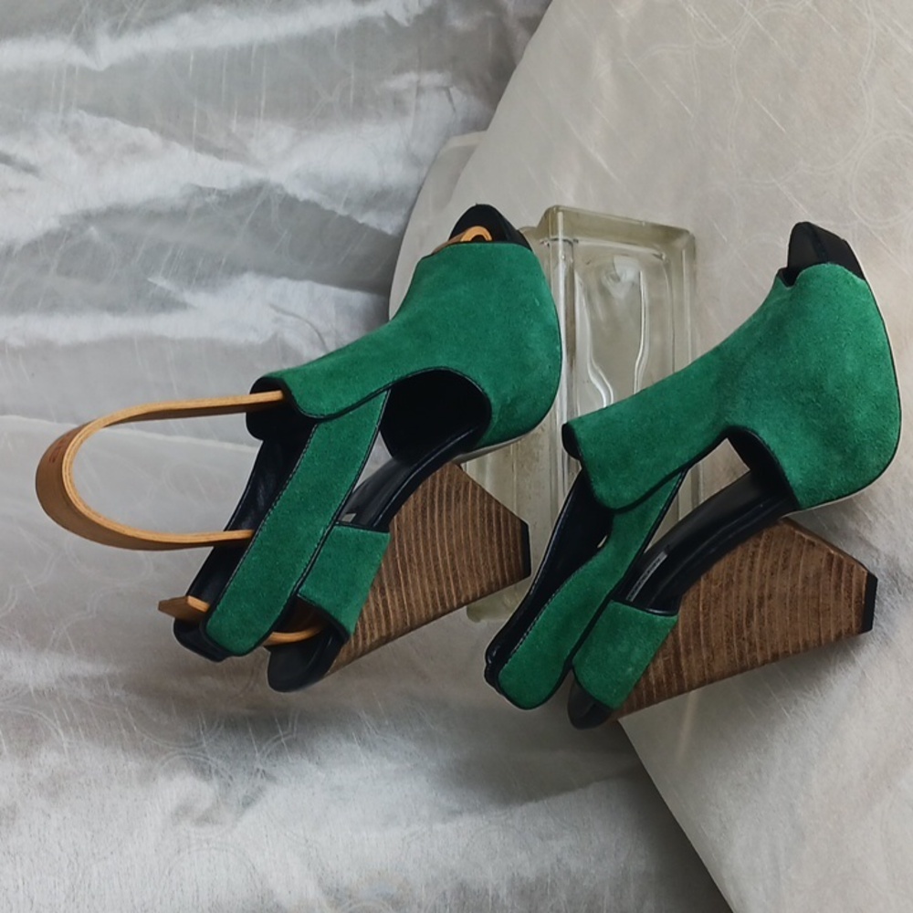 Kathryn Amberleigh Green Disco Platforms